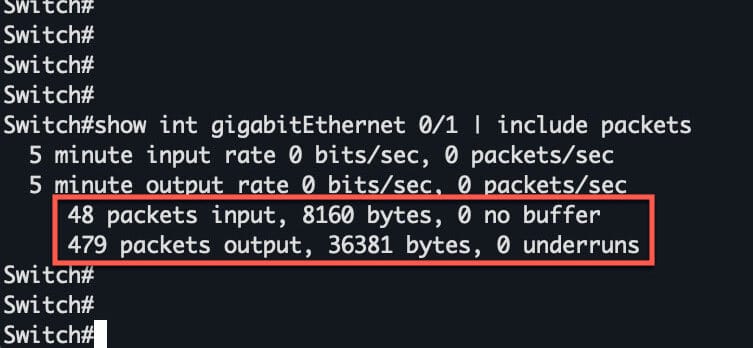 Resetting Counters on Cisco Switches